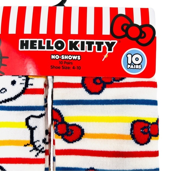 Hello Kitty Womens No Show Socks 10 Pack - Picture 3 of 11